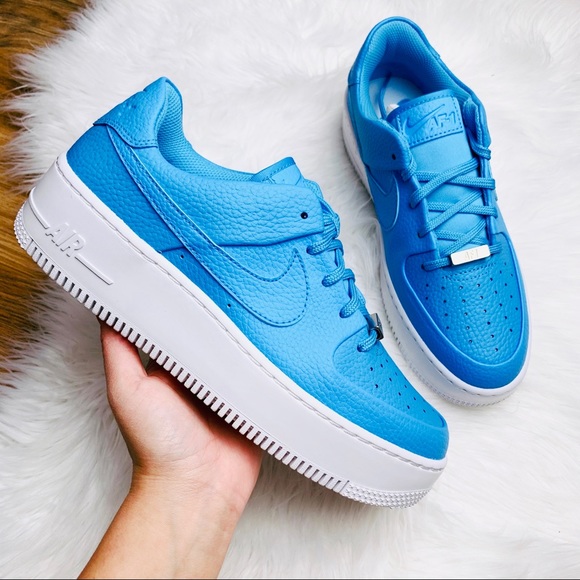 nike air force 1 sage low blue